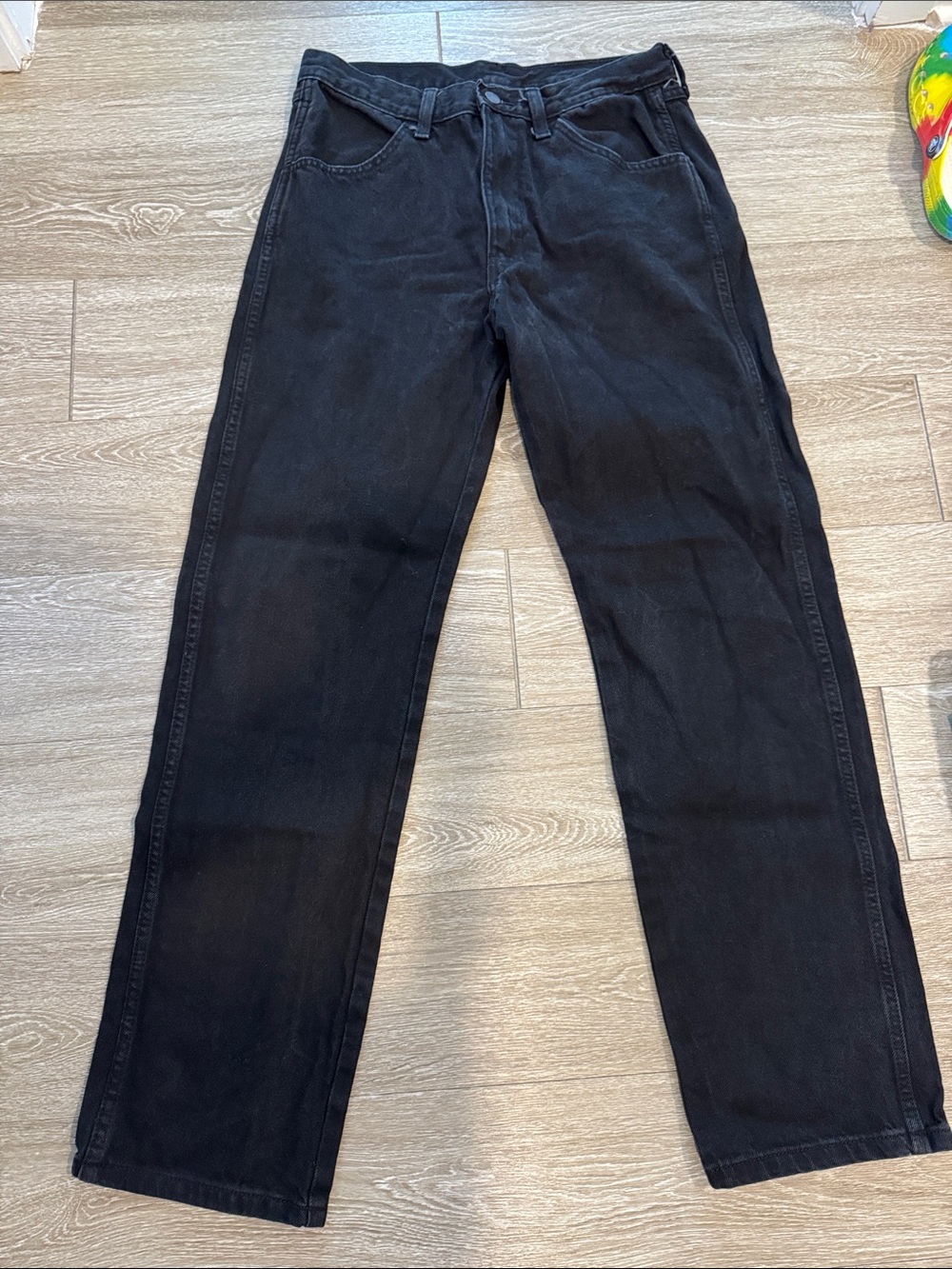 Rustler Classic Straight Leg Black Jeans 32x32